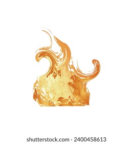 fire flame effect isolated on white background. vector illustration