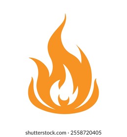 Fire flame elegant icon symbol vector on white background.