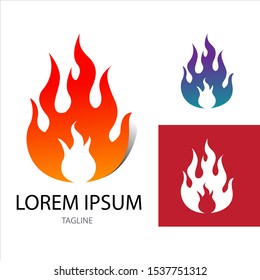 Fire Flame Element Icon Template. Illustration Symbol. - Vector Eps 10