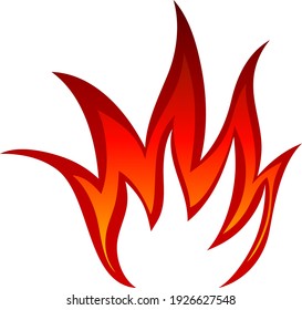 Fire Flame Element. Red And Yellow Colors Design. Vector Illustration.