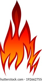 Fire Flame Element. Red And Yellow Colors Design. Vector Illustration.
