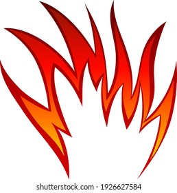 Feuerflammelement. Rot und Gelb. Vektorgrafik.