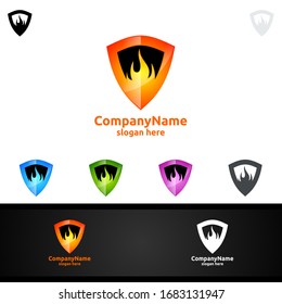 Fire Flame Element Vector Logo Design