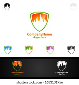 Fire Flame Element Vector Logo Design