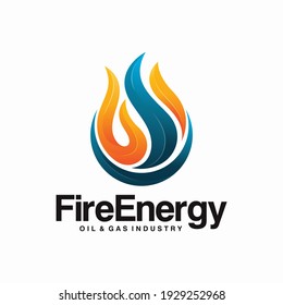 Fire Flame Element Vector Logo Design
