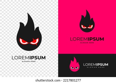 Fire Flame Eye Logo Template Design Vector