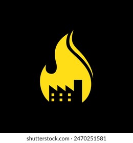 Vector de diseño de logotipo plano de fire flame factory