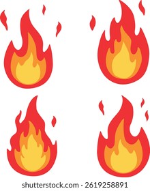 fire flame and fireball vector illustration