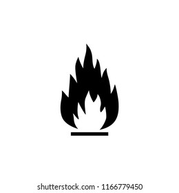 Fire Flame, Flammable. Flat Vector Icon illustration. Simple black symbol on white background. Fire Flame, Flammable sign design template for web and mobile UI element