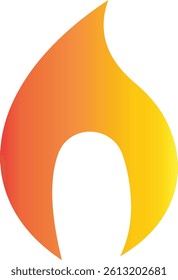 Fire flame flat icon. Bonfire silhouette logotype. Burning fire flame icon isolated on transparent background. Campfire element vector illustration.