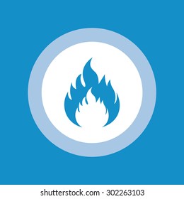 Fire flame flat icon in circle