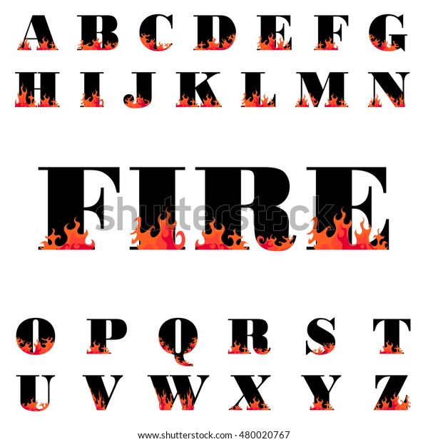 Fire Flame Font Caps Hot Vector Stock Vector (Royalty Free) 480020767 ...