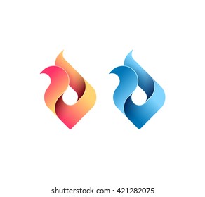 Fire, flame, gas, energy concept, vector conceptual symbol, logo, logotype.