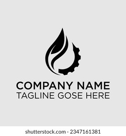 fire flame, gas, water drop, metal gear  vector design, Vector symbol fire with gear,  gas and gear combination logo design. Editable logo design , workshop logo gear with fire logo template