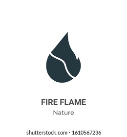 Fire flame glyph icon vector on white background. Flat vector fire flame icon symbol sign from modern nature collection for mobile concept and web apps design.