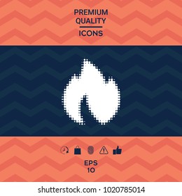 Fire, flame - halftone logo.