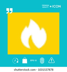 Fire, flame - halftone logo.