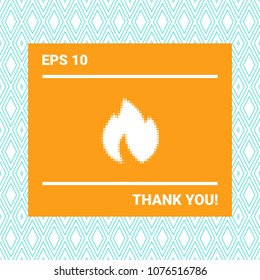 Fire, flame - halftone logo.