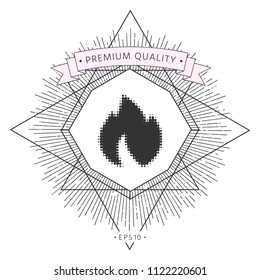Fire, flame - halftone logo.