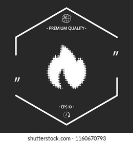 Fire, flame - halftone logo.