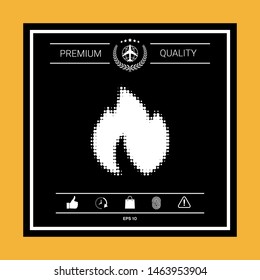Fire, flame - halftone logo. Graphic elements for your design
