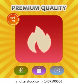 Fire, flame - halftone logo. Graphic elements for your design
