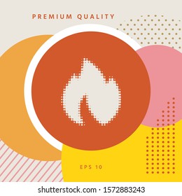 Fire, flame - halftone logo. Graphic elements for your design