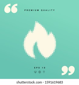 Fire, flame - halftone logo. Graphic elements for your design