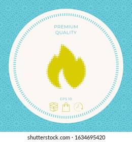 Fire, flame - halftone logo. Graphic elements for your design