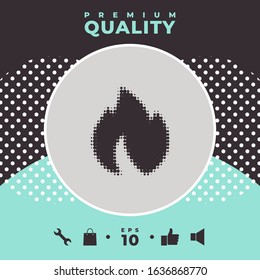 Fire, flame - halftone logo. Graphic elements for your design