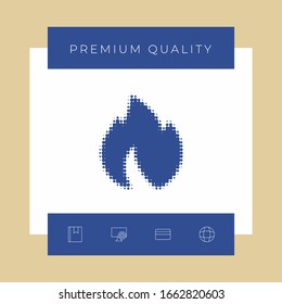 Feuer, Flamme - Halbtonlogo. Grafische Elemente für Ihr Design
