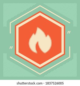 Fire, flame - halftone logo. Graphic elements for your design