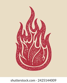 Fire flame hand drawing illustration