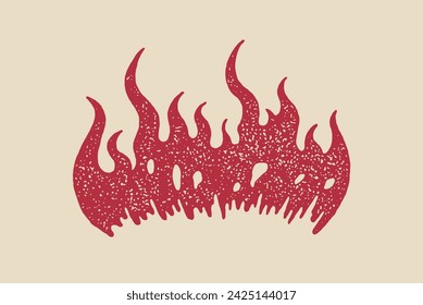 Fire flame hand drawing illustration