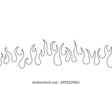 Fire Flame Hand Drawn Background. Vector Illustration. 