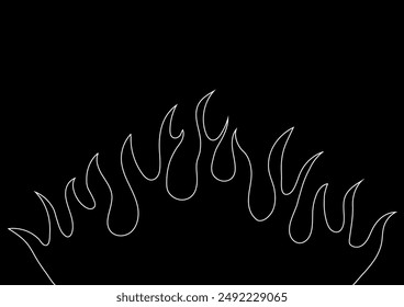 Fire Flame Hand Drawn Background. Vector Illustration. 