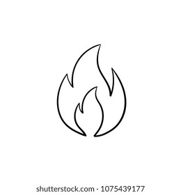 Fire flame hand drawn outline doodle icon. Vector sketch illustration of fire flame for print, web, mobile and infographics isolated on white background.