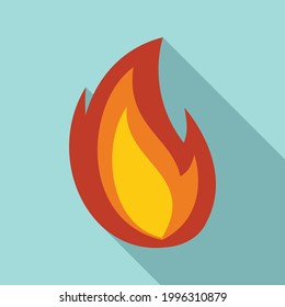Icono de calor de llama de fuego. Ilustración plana del icono del vector de calor de llama de fuego para el diseño web