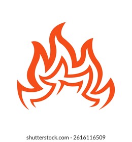 Fire Flame hipster design. Fire icon isolated on white background.