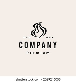 fire flame hipster vintage logo vector icon illustration