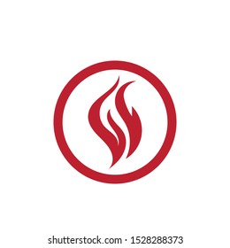Fire flame hot burn logo and symbol