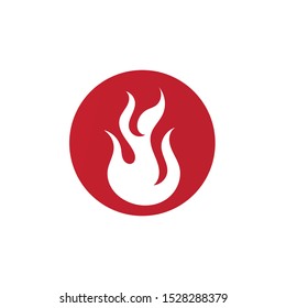 Fire flame hot burn logo and symbol