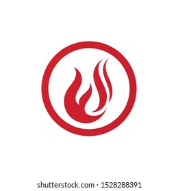 Fire flame hot burn logo and symbol