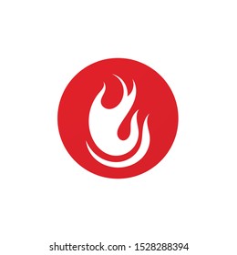 Fire flame hot burn logo and symbol