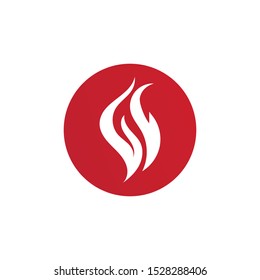 Fire flame hot burn logo and symbol