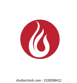Fire flame hot burn logo and symbol