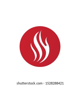 Fire flame hot burn logo and symbol