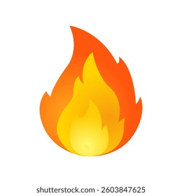 Fire Flame Hot Emoji Isolated Icon 