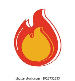 fire flame hot isolated icon