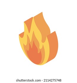 fire flame hot isometric icon